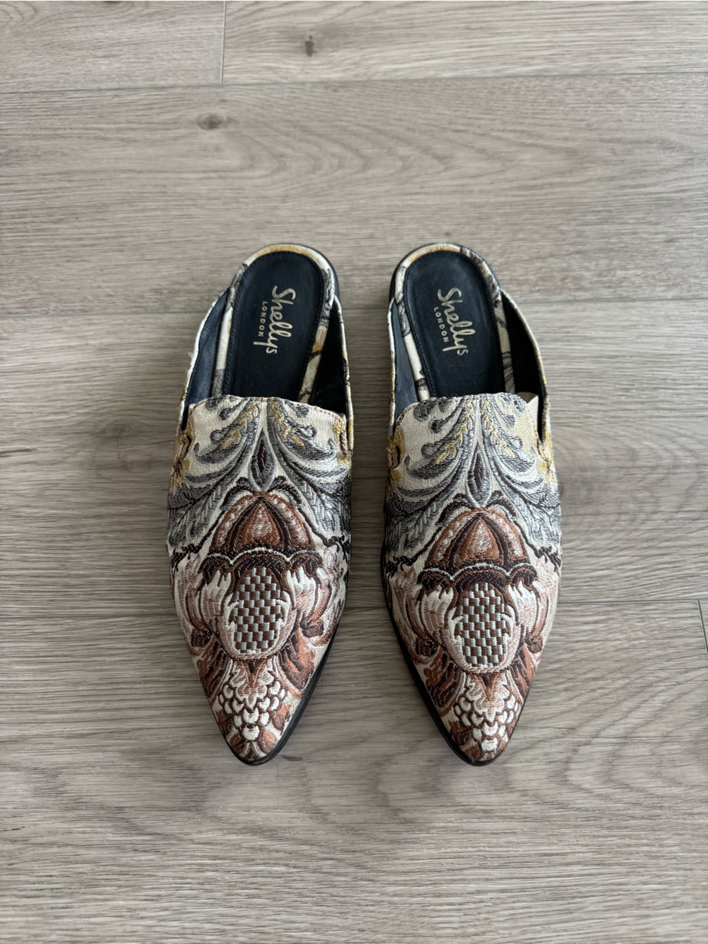 Shelly’s London Embroidered Mules